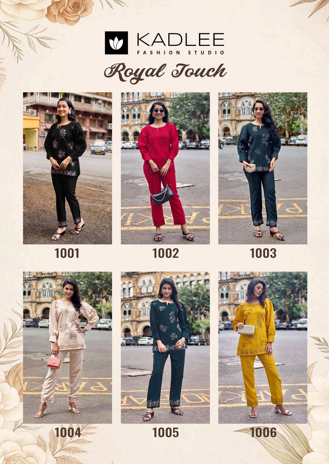  Royal Touch By KADLEE 1001 To 1006 Series Beautiful Festive Suits Colorful Stylish Fancy Viscose Weaving co-ord sets At Wholesale Price